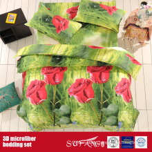 Printed Microfiber Big Flower Printing 3D Bedding Set